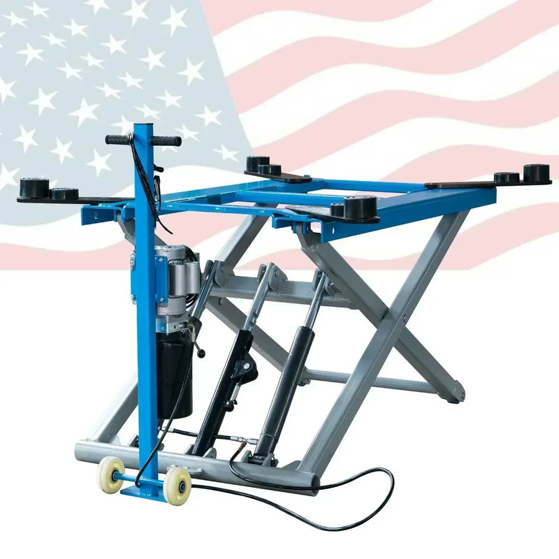 Heavy-Duty 6200 LB Mid Rise Hydraulic Scissor Automotive Lift - Portable and Versatile Tool for Your Garage!