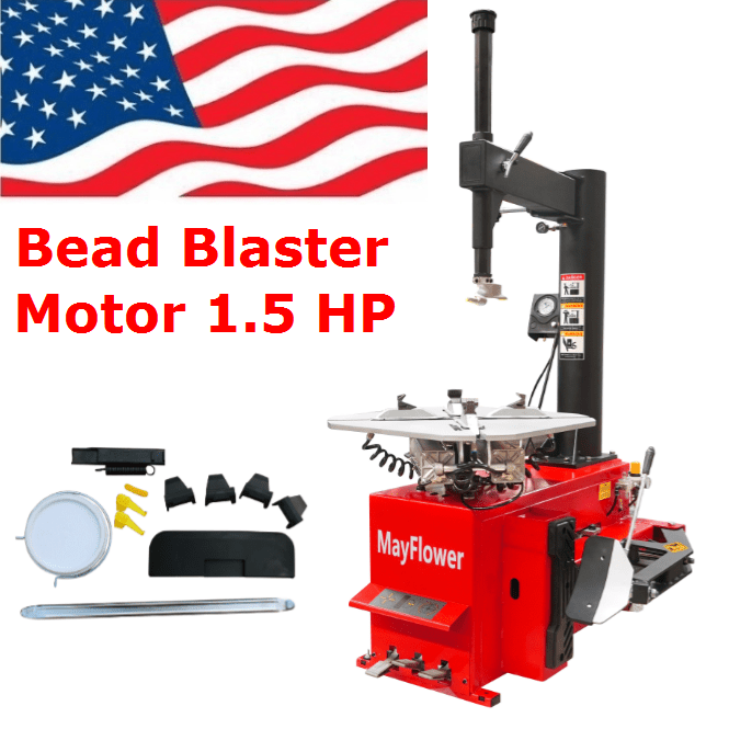 Mayflower 1.5 HP Red Edition Tire and Wheel Changer with 980 Bead Blaster - Ultimate Performance!