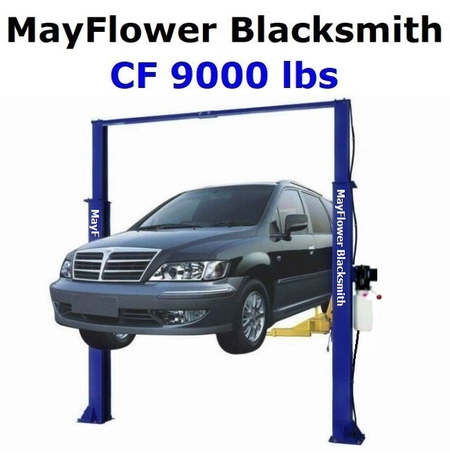 Mayflower Heavy-Duty Two Post Car Lift - Clear Floor Design with 9,000 lbs Capacity