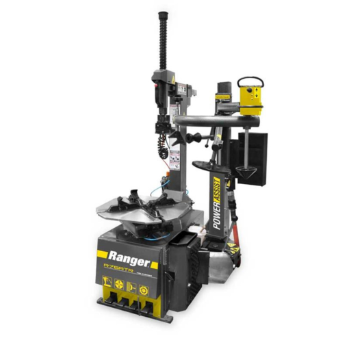 Ranger R76ATR Tilt-Back Tire Changer with Assist Tower – Eye-Catching Yellow and Gray Design