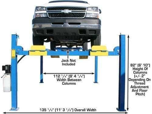 Atlas 412A Heavy-Duty 12,000 lbs 4-Post Alignment Lift for Precision Vehicle Maintenance