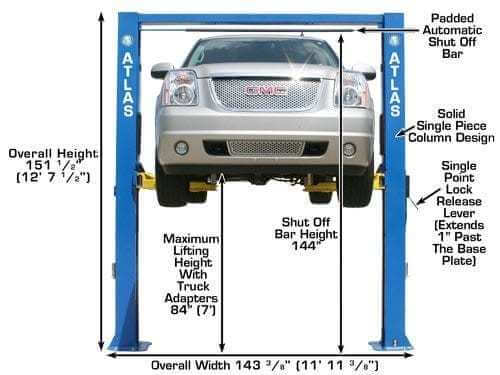 Atlas OHX10000X 10,000 lbs Premium Extra Tall 2 Post Overhead Lift - Elevate Your Service Experience