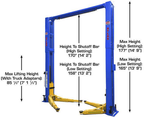 Atlas Platinum ALI Certified 12,000 lb 2-Post Overhead Vehicle Lift – Maximum Strength and Durability!