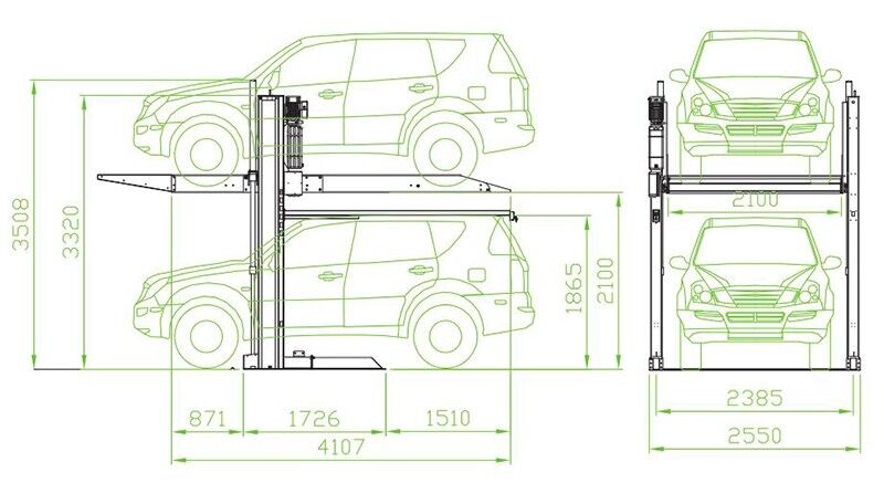 Elevate Your Parking Experience: Dual Post Car Lift & Stacker System